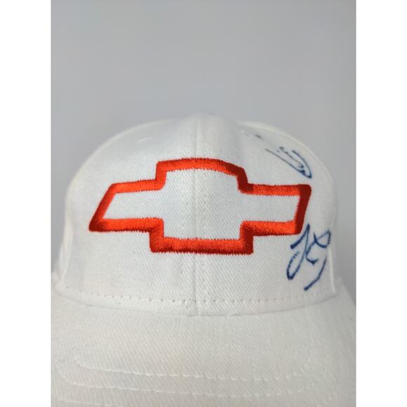 Raceshop Chevrolet Chevy Snapback Hat Adjustable White Autographed - Picture 3 of 12